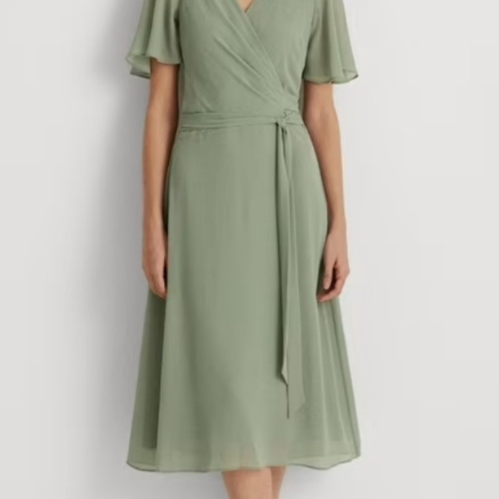 Ralph Lauren Wrap Midi Dress in Sage